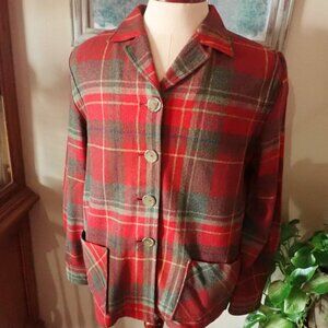 Pendleton Virgin Wool Plaid Jacket Women's Sz L - Limited Edition USA